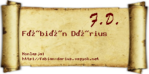 Fábián Dárius névjegykártya